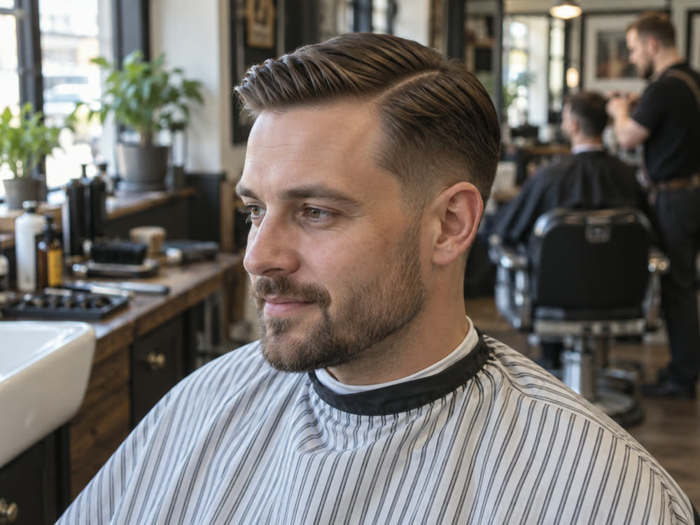 Classic side parting