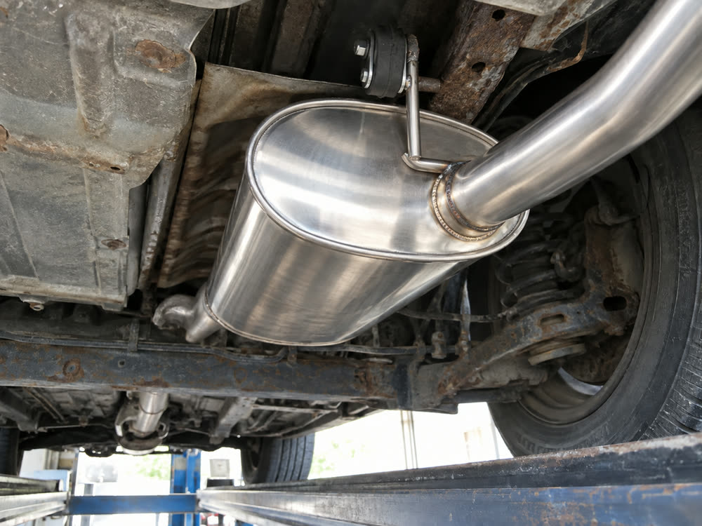 The new exhaust, after the work