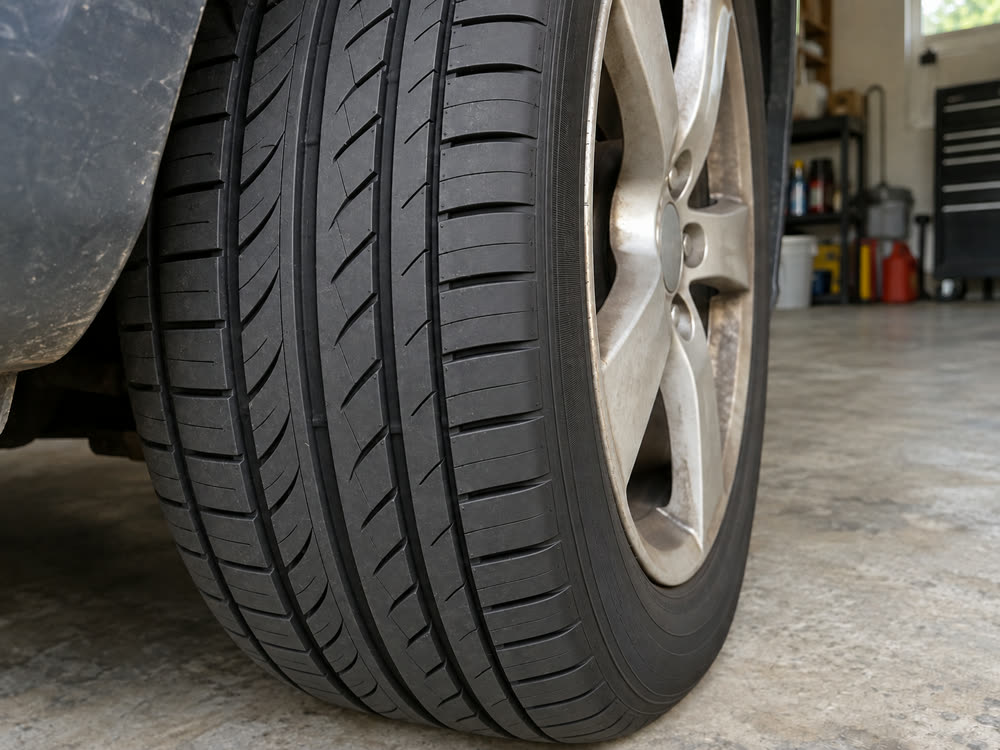 The new tyres, after the work